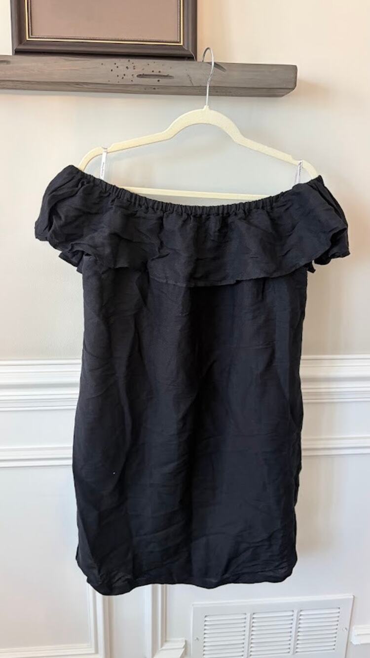 Tommy Bahama Black X-LARGE Off the Shoulder Linen Beach Dress